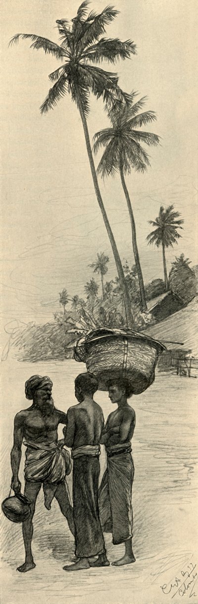 Gruppo di uomini, Colombo, Ceylon da Christian Wilhelm Allers