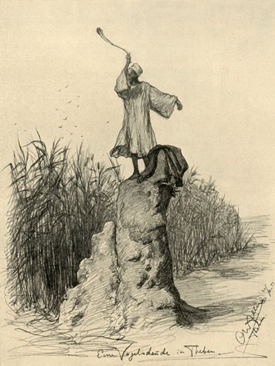 Uomo che spaventa gli uccelli, Tebe, Egitto, 1898 da Christian Wilhelm Allers