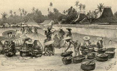 Scena di mercato, Giava, 1898 da Christian Wilhelm Allers