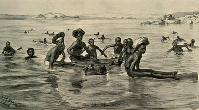 Uomini nel fiume Nilo alla Prima Cataratta, Egitto, 1898 da Christian Wilhelm Allers