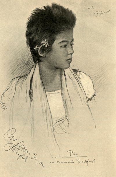 Päo - ragazza adolescente, Bangkok, 1898 da Christian Wilhelm Allers