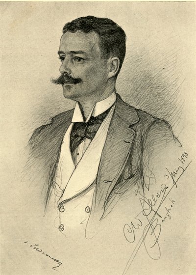 Ritratto di un uomo, Bangkok, 1898 da Christian Wilhelm Allers