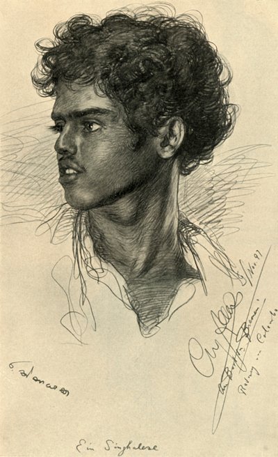 Uomo singalese, Colombo, Ceylon, 1898 da Christian Wilhelm Allers