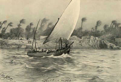 Tempesta dal nord sul fiume Nilo, Egitto, 1898 da Christian Wilhelm Allers