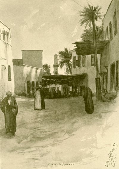 Strada ad Assuan, Egitto, 1898 da Christian Wilhelm Allers