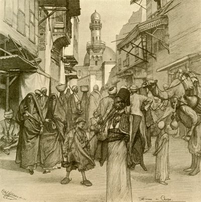 Strada al Cairo, 1898 da Christian Wilhelm Allers
