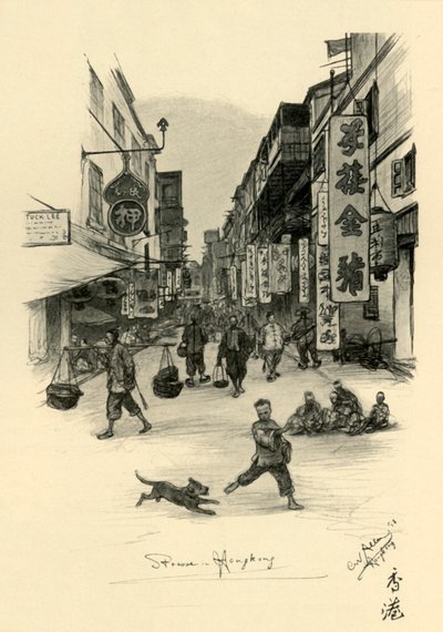 Strada a Hong Kong, 1898 da Christian Wilhelm Allers