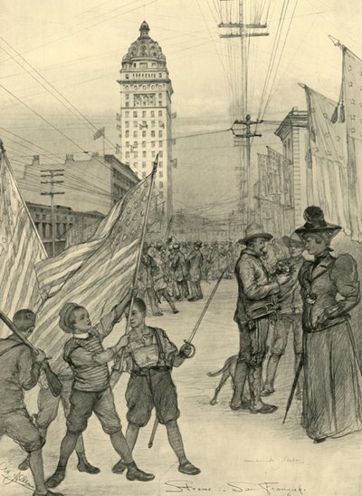 Scena di strada a San Francisco, USA, 1898 da Christian Wilhelm Allers