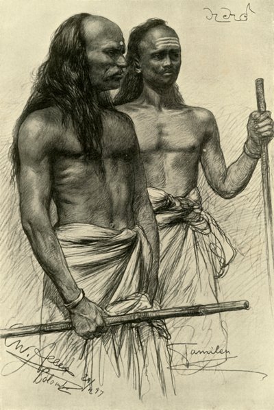 Uomini Tamil, Colombo, Ceylon da Christian Wilhelm Allers
