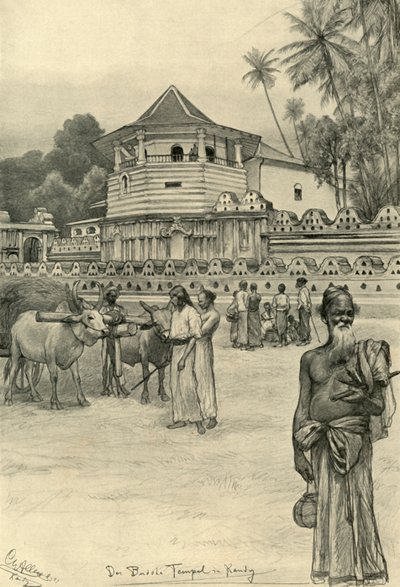 Il tempio del dente, Kandy, Ceylon da Christian Wilhelm Allers