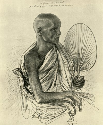 Watta Raka Anunayaka Farunansa, capo sacerdote buddista, Ceylon, 1898 da Christian Wilhelm Allers