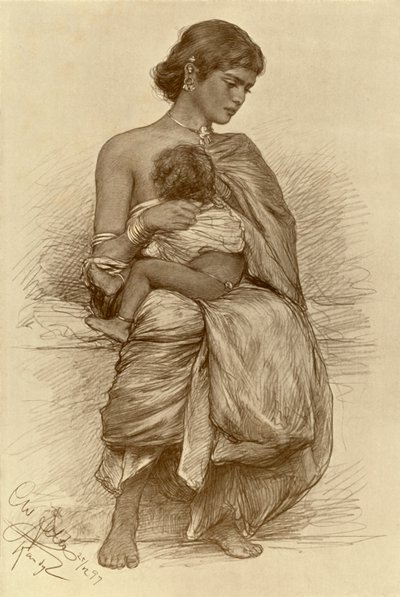 Giovane madre, Kandy, Ceylon, 1898 da Christian Wilhelm Allers