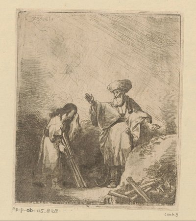 Abramo parla a Isacco prima del sacrificio da Christian Wilhelm Ernst Dietrich