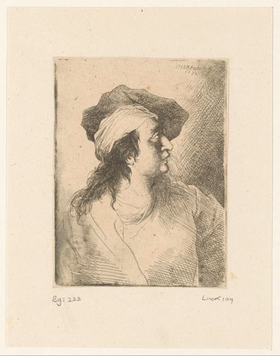 Figura che guarda in alto con un berretto da Christian Wilhelm Ernst Dietrich