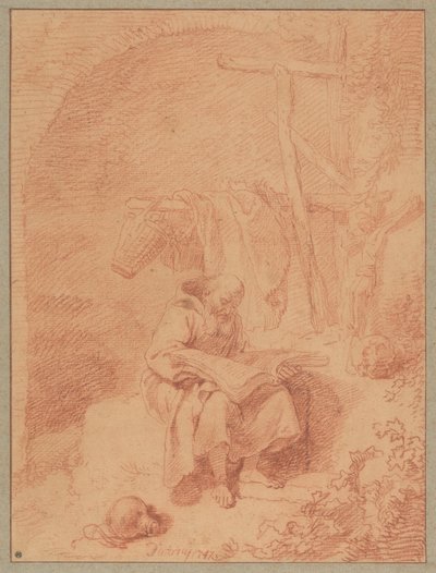Der heilige Franziskus beim Lesen da Christian Wilhelm Ernst Dietrich