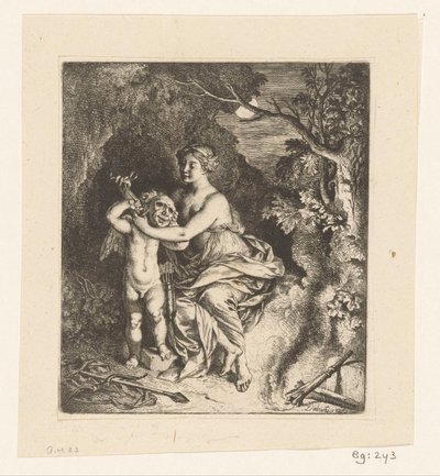 Venere lega una maschera ad Amore da Christian Wilhelm Ernst Dietrich