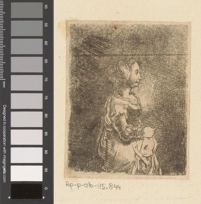Donna con anello in mano da Christian Wilhelm Ernst Dietrich