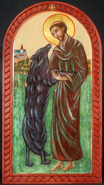San Francesco e il lupo, 2004 (tempera all