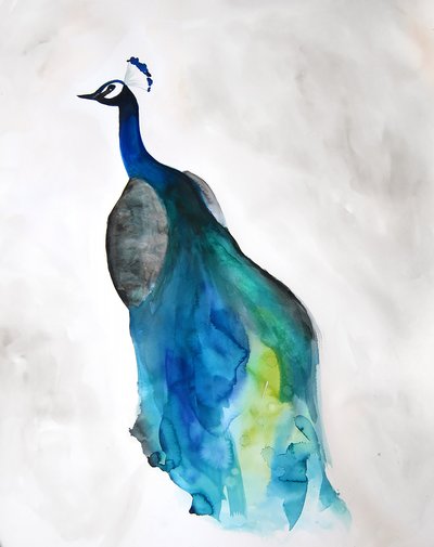Elegante pavone blu da Christine Lindstrom