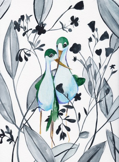 Uccelli verdi in natura da Christine Lindstrom