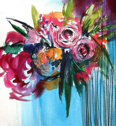 Fiori astratti dai colori vivaci da Christine Lindstrom