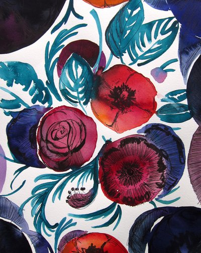 Acquerello floreale dai colori vivaci da Christine Lindstrom