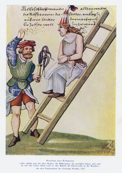 Punizione di una donna nel XVI secolo da Christof (after) Weiditz