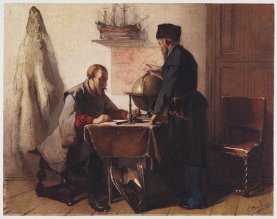 Jacob van Heemskerk e Willem Barendsz pianificano il loro viaggio nell