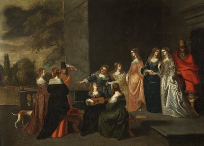 Gruppo su una terrazza, c.1640 da Christoffel Jacobsz van der Lamen