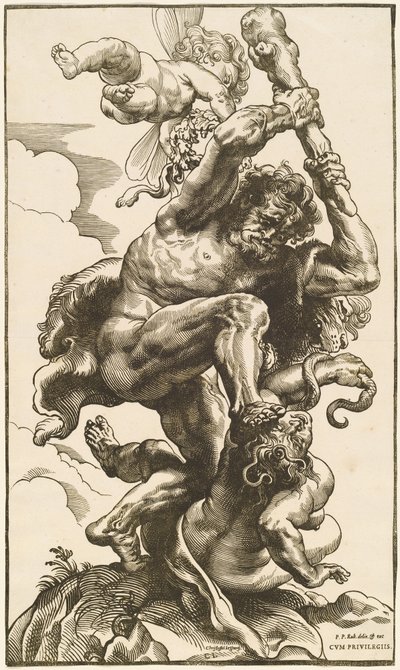 Ercole che Combatte la Furia e la Discordia da Christoffel Jegher after Sir Peter Paul Rubens