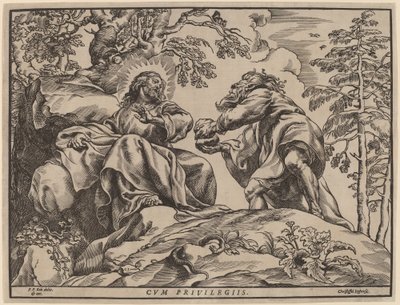 La Tentazione di Cristo da Parte del Diavolo da Christoffel Jegher after Sir Peter Paul Rubens