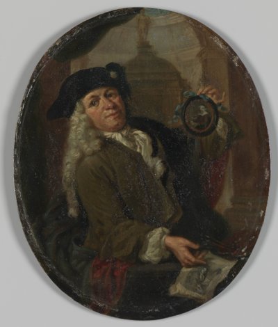 Ritratto di Arnoud van Halen (1673-1732). Pittore, incisore, poeta e collezionista ad Amsterdam da Christoffel Lubienitzki (copy after)