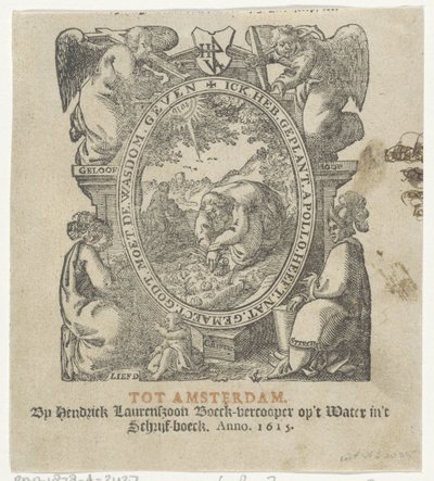 Vignetta con un uomo che pianta piante da Christoffel van Sichem (II) (possibly)