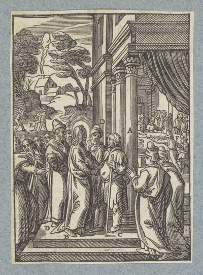 Cristo guarisce un uomo con idropisia di sabato da Christoffel van Sichem (II)