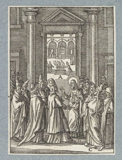 Dibattito con i sadducei e i farisei da Christoffel van Sichem (II)