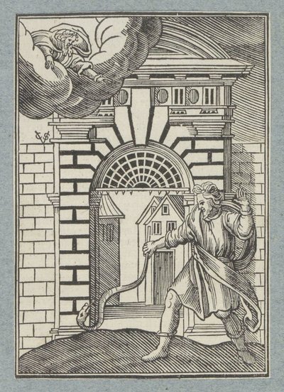 Dio Padre trasforma il bastone di Mosè in un serpente da Christoffel van Sichem (II)