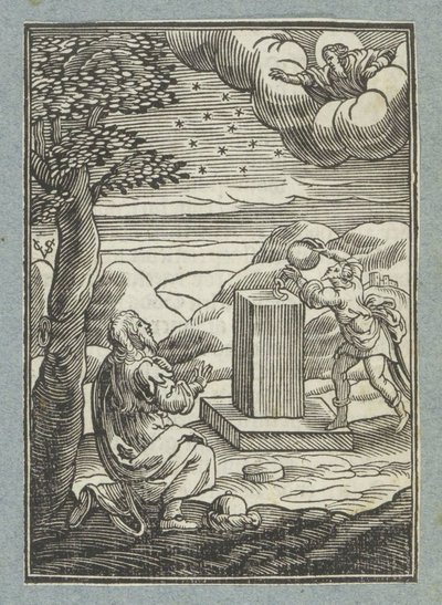 Patto di Dio con Abramo; Giacobbe unge la pietra su cui ha dormito da Christoffel van Sichem (II)
