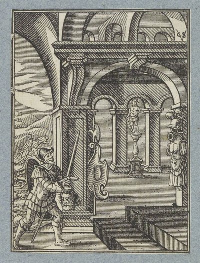 La testa di Saul viene portata nel tempio dei Filistei da Christoffel van Sichem (II)