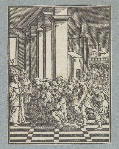 I fratelli di Giuseppe si inginocchiano davanti a lui in Egitto da Christoffel van Sichem (II)