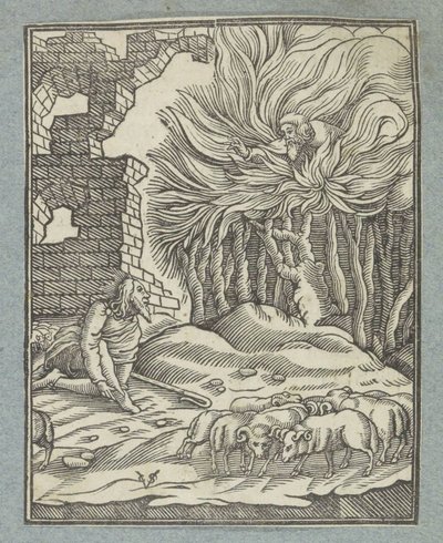 Mosè e il roveto ardente da Christoffel van Sichem (II)