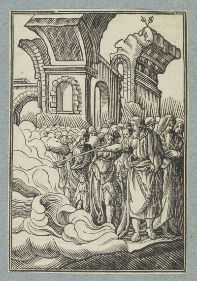 Mosè divide le acque con il suo bastone da Christoffel van Sichem (II)
