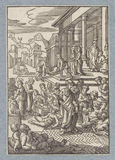 Pietro guarisce i malati con la sua ombra da Christoffel van Sichem (II)