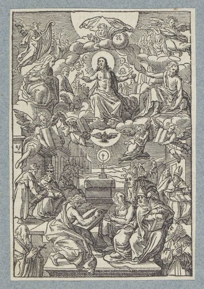 Disputa tra i padri della chiesa sul sacramento da Christoffel van Sichem (II)