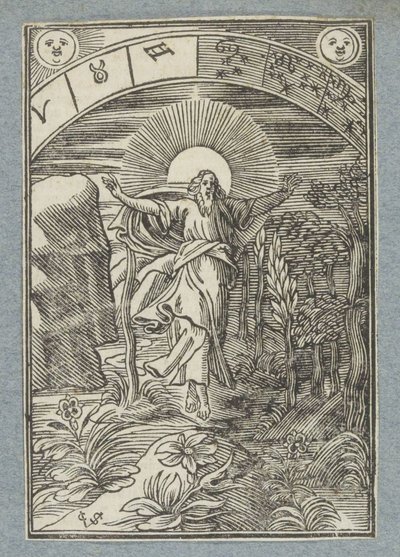 Quarto giorno della creazione: creazione del sole, della luna e delle stelle da Christoffel van Sichem (II)
