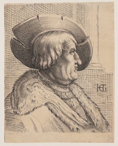 Ritratto di fantasia di un uomo anziano di profilo da Christoffel van Sichem I