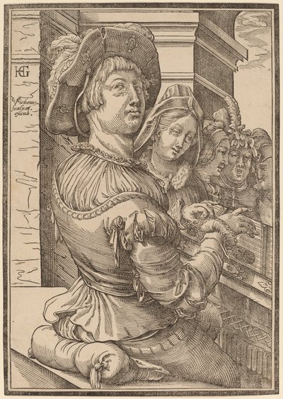 Un Giovane che Suona un Salterio da Christoffel van Sichem I after Hendrik Goltzius