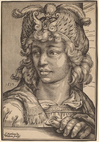 Busto di un giovane uomo da Christoffel van Sichem I after Jacob Matham