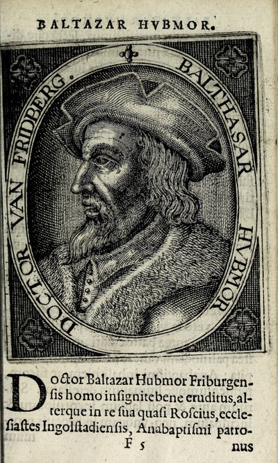 Balthasar Hubmaier, illustrazione da 