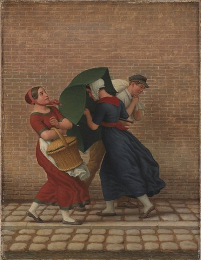 Scena di strada in tempo ventoso e piovoso, 26 novembre 1846 da Christoffer Wilhelm Eckersberg