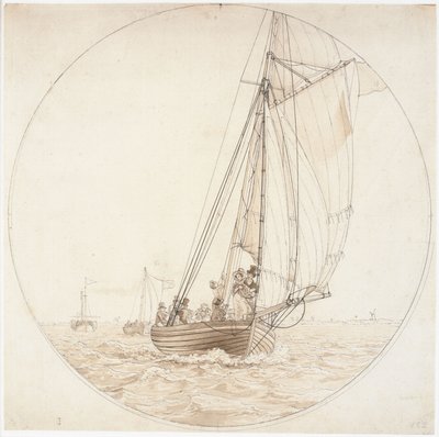 Danese: Una gita a Charlottenlund. Il piroscafo Caledonia incontra una nave da diporto Una gita a Charlottenlund da Christoffer Wilhelm Eckersberg